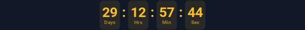 Branded amber-on-slate countdown